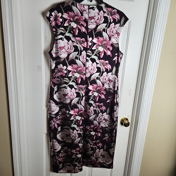 Connected Apparel Women Vivid Floral Multicolor Dress Size 12 - Picture 2 of 13